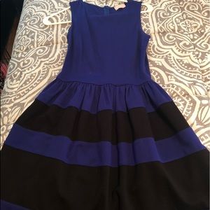 Blue/black skater dress